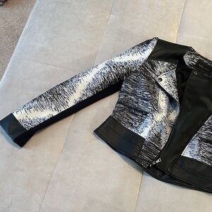 BCBGMaxAzria Black and White Leather Jacket